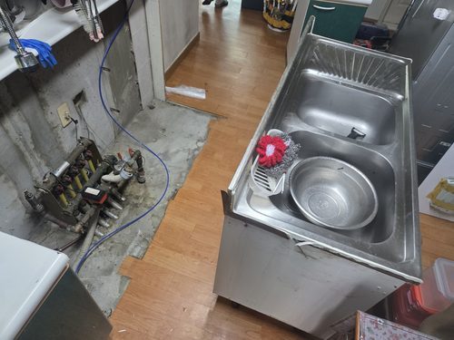 누수탐지 자곡동 오피스텔 6층 주방 시공 후기 사진