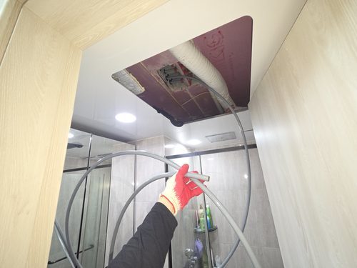 강남구 누수탐지 청담동 상가 2층 천장 안쪽 시공 후기 사진