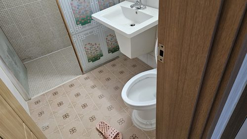 누수탐지 압구정동 아파트 5층 욕실 앞 시공 후기 사진