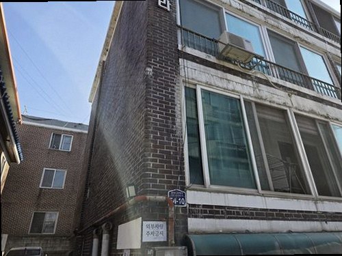 광진구 누수탐지 매립 배관 점검 구간을 나타낸 건물 단면 개요