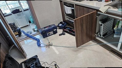 강북구 누수탐지 번동 아파트 6층 주방 싱크대 아래 시공 후기 사진