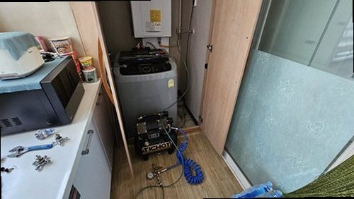 도봉구 누수탐지 바닥 난방관 주변 배관 점검 위치를 표시한 도면과 체크리스트