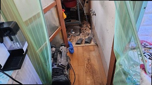 금천구 누수탐지 시흥동 아파트 4층 베란다 세탁기 자리 시공 후기 사진