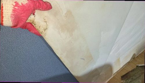 누수탐지 누수 원인 확인 후 건조 상태와 주변 마감면을 점검하는 모습