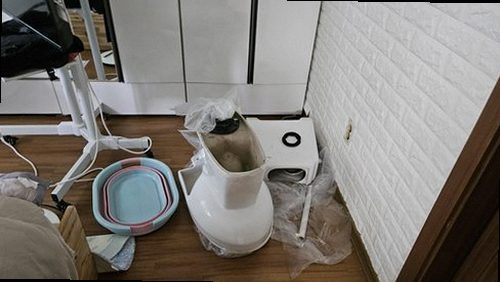 여주 누수탐지 점봉동 아파트 5층 욕실 앞 시공 후기 사진