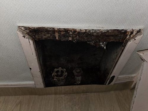누수탐지 벽체 점검 후 배관 경로를 정리한 기록 자료