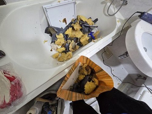 누수탐지 점검 결과를 바탕으로 배관 위치를 표시한 현장 기록