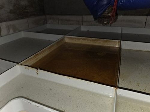 누수탐지 벽면 얼룩 위치와 측정 지점을 표시한 점검 기록