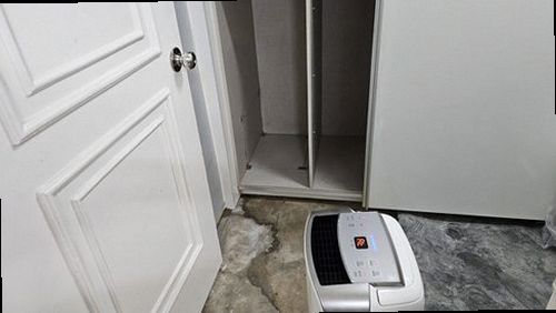 누수탐지 열화상 장비로 측정한 바닥 온도 분포 화면