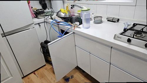 관악구 누수탐지 서원동 원룸 4층 주방 하부장 시공 후기 사진