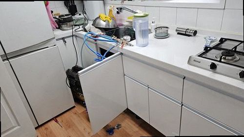 서대문구 누수탐지 신촌동 원룸 2층 주방 벽면 시공 후기 사진