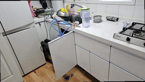 오산 누수탐지 청학동 오피스텔 7층 주방 위 천장 시공 후기 사진