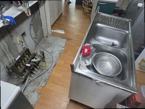파주 누수탐지 헤이리동 전원주택 1층 주방 하부장 시공 후기 사진