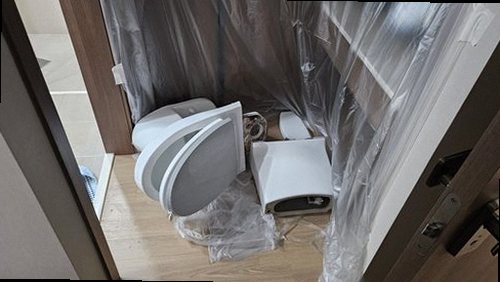 평택 누수탐지 칠곡동 빌라 4층 욕실과 아래층 현관 천장 시공 후기 사진