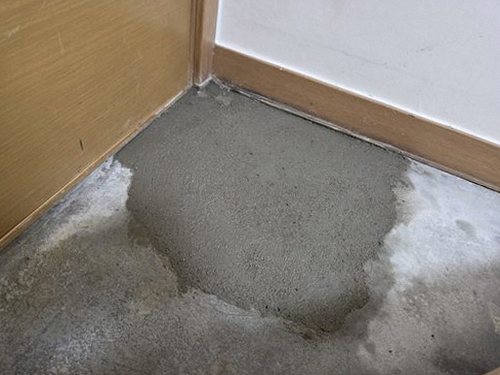 누수탐지 거실 천장 모서리에 번진 얼룩과 주변 상태