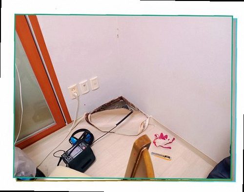 마포구 누수탐지 측정 결과를 바탕으로 누수 의심 구간을 표시한 현장