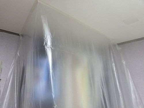 누수탐지 처치 후 얼룩이 사라지고 건조된 빌라 천장