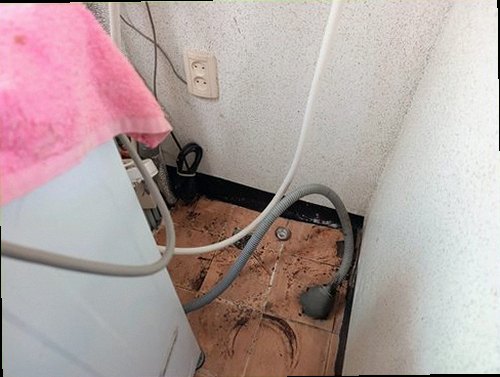송파구 누수탐지 싱크대 하부장 안쪽과 젖은 벽면을 확인하는 모습