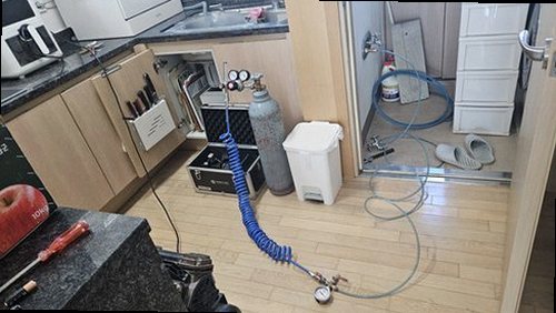 의왕 누수탐지 고천동 빌라 2층 주방 시공 후기 사진