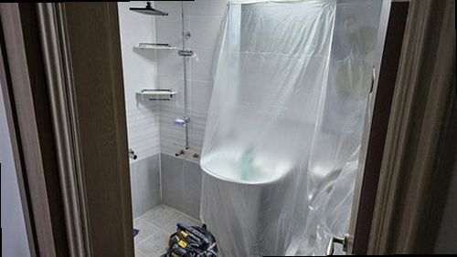 송파구 누수탐지 석촌동 아파트 11층 욕실 배수구 주변 시공 후기 사진
