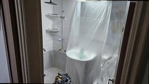 소사구 누수탐지 약대동 다세대주택 3층 욕실 수납장 뒤 시공 후기 사진