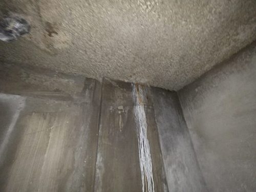 강남구 누수탐지 보수 후 벽면 상태와 측정 결과를 다시 확인하는 모습