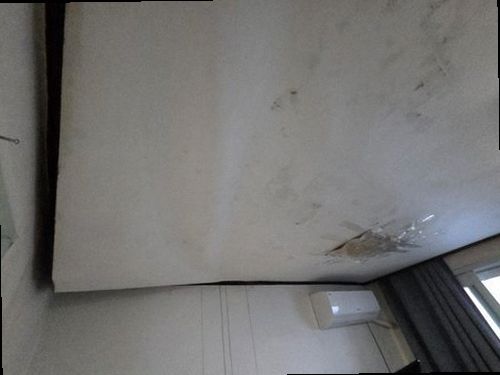 수정구 누수탐지 안방 벽면 얼룩과 주변 마감 상태를 살피는 모습