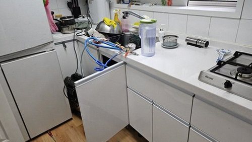 일산서구 누수탐지 덕이동 빌라 2층 주방 시공 후기 사진