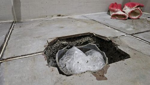 누수탐지 측정 지점을 격자로 나눠 기록한 습도 점검표