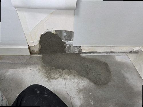 누수탐지 누수 원인 점검 후 건조 상태를 확인하고 거실 마감 복구 범위를 정하는 과정