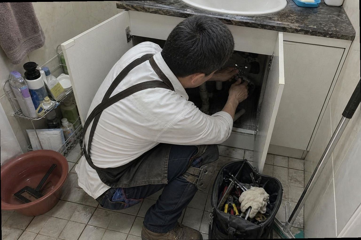 부산 중구 누수탐지 현장 작업