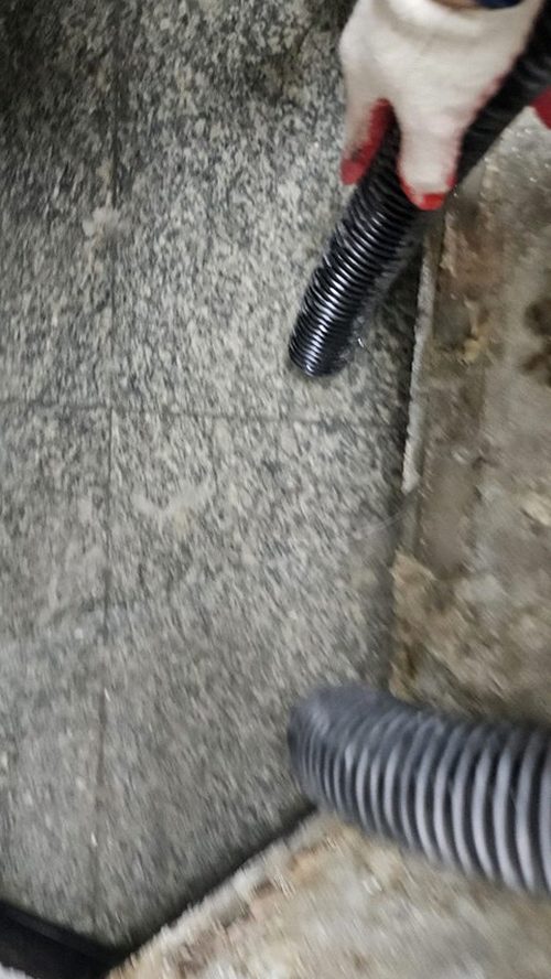 누수탐지 얼룩이 생긴 천장 경계를 관찰하는 모습