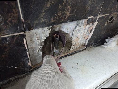기장군 누수탐지 기장읍 연립주택 2층 계단 벽 시공 후기 사진