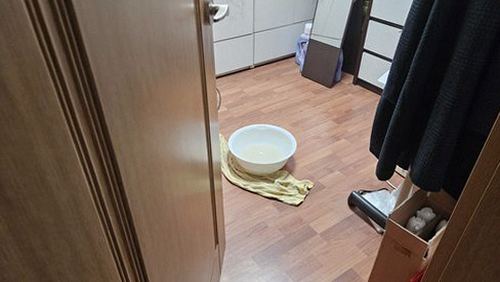 누수탐지 바닥 배관 점검 현장 모습