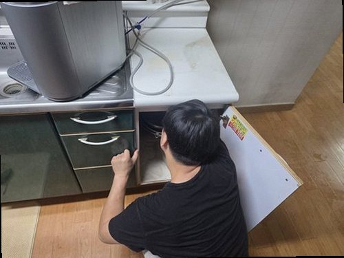 청주시 서원구 누수탐지 수곡동 아파트 5층 세탁실 인근 시공 후기 사진